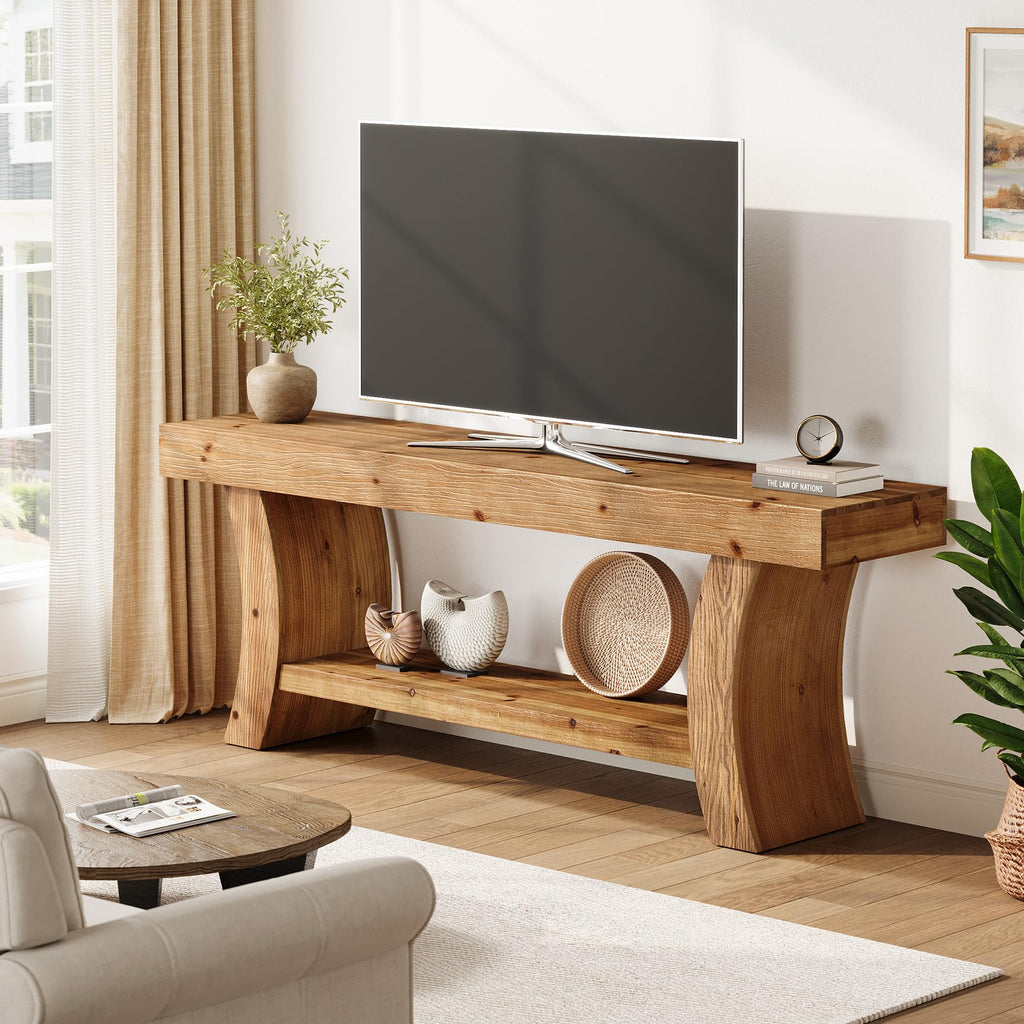 63" Solid Wood TV Stand with Storage Q30515