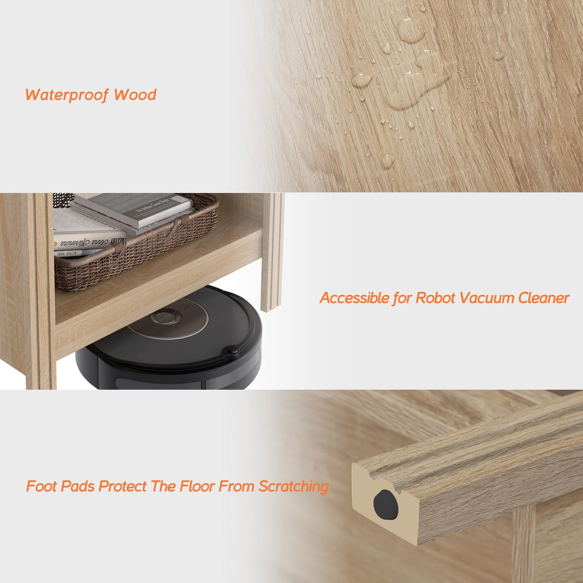 Set of 2 Square 2-Tier Nightstand with Storage B906