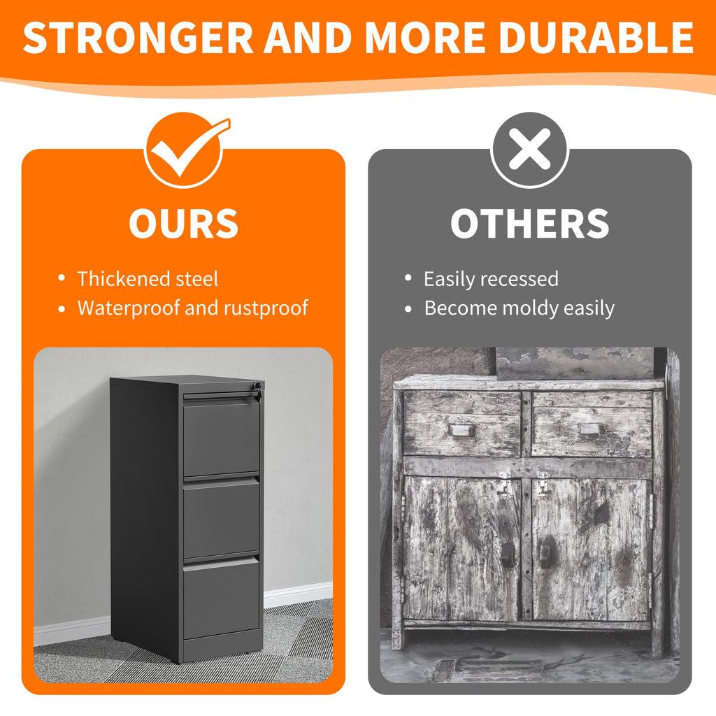 Metal File Cabinet with Drawer Heavy Duty Locking F452106