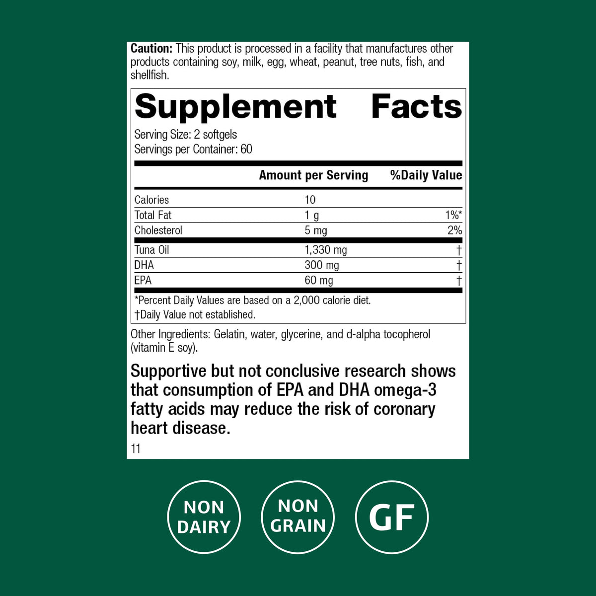 Tuna Omega-3 Oil 120 Softgels U2691