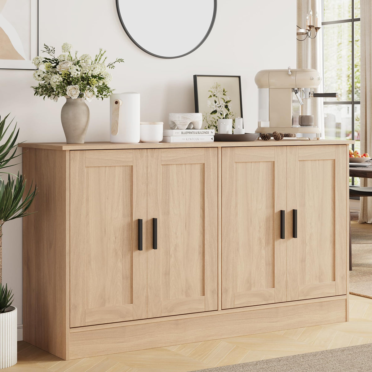53" Oak Buffet Cabinet with Storage S3420