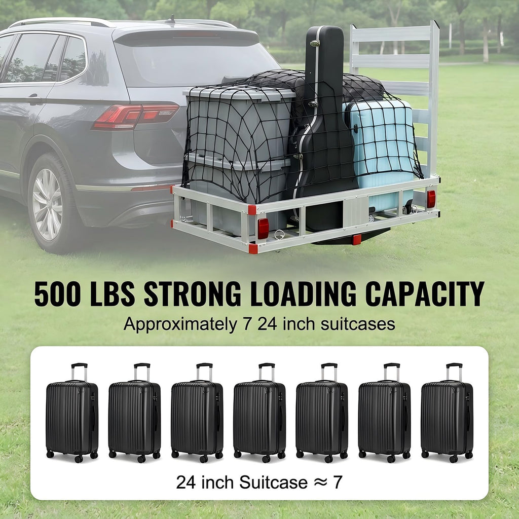Aluminum Hitch Cargo Carrier with 27.5 in Folding Ramp Q61074