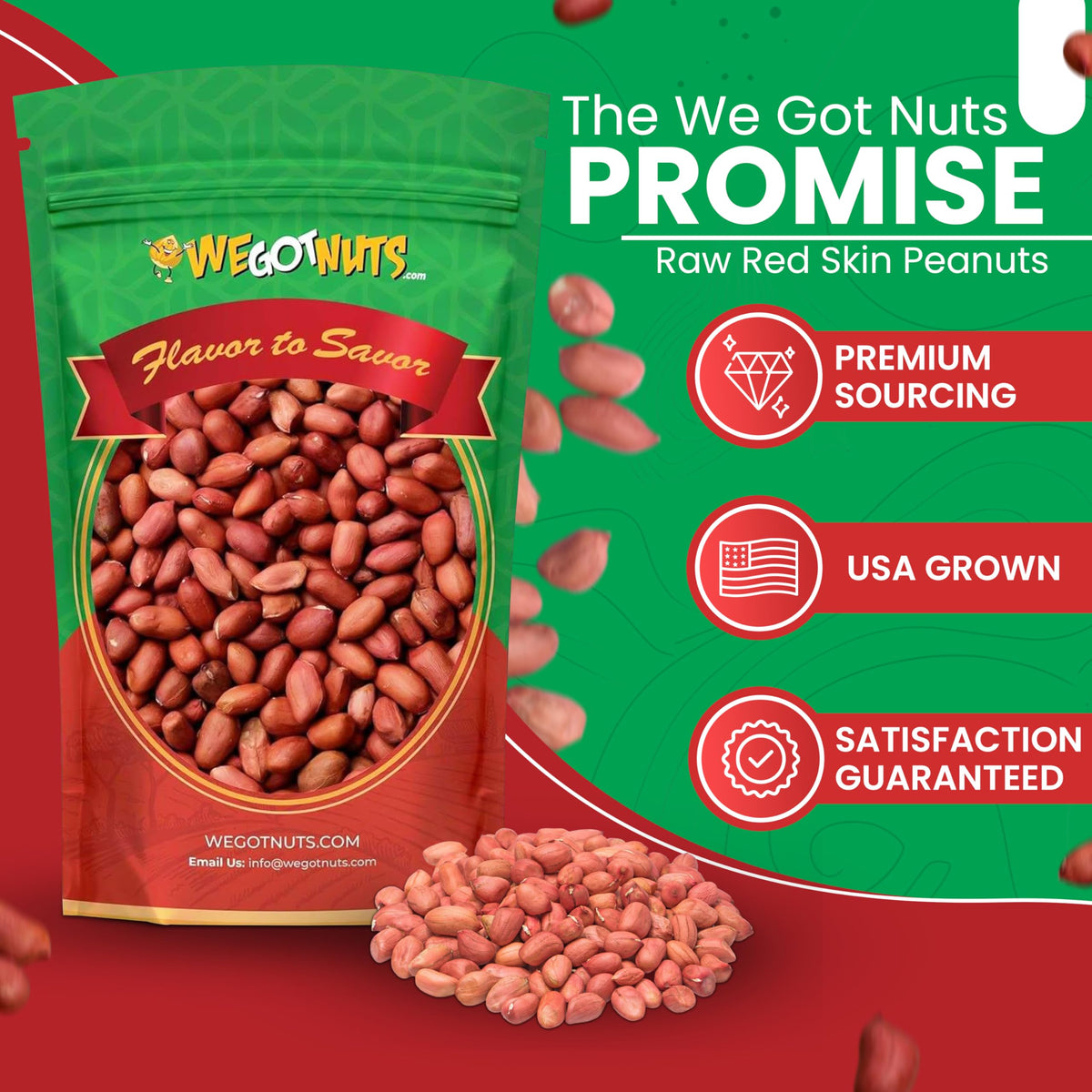 Red Skin Peanuts Unsalted 5LB Bag N56967