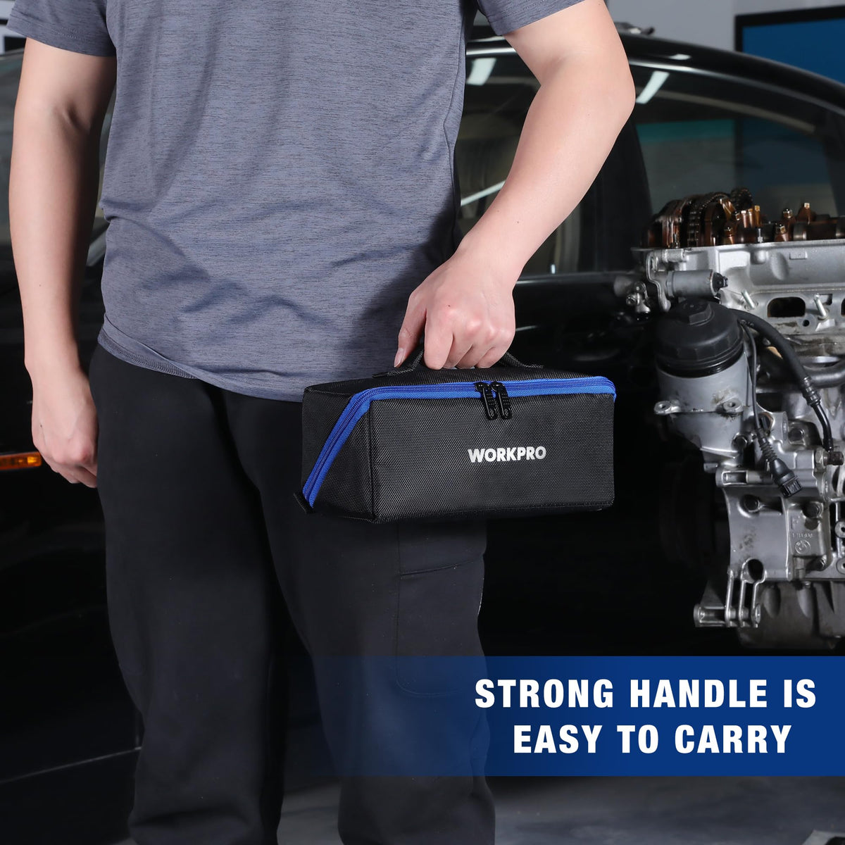 10" Wide Mouth Zipper Utility Tool Bag T40145