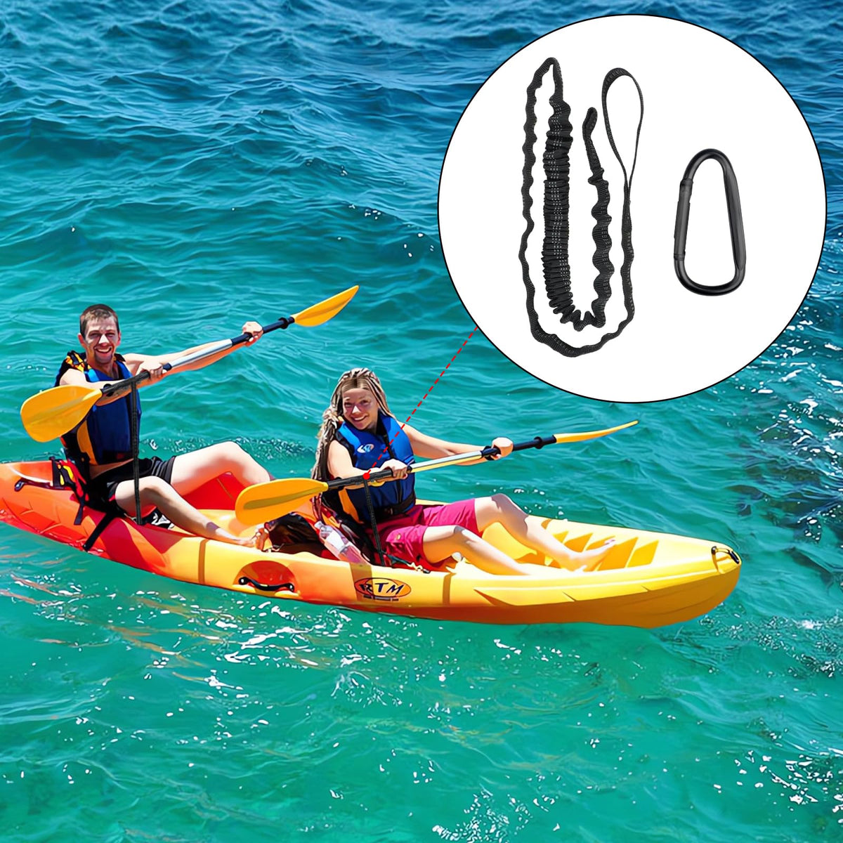 2PCS Kayak Paddle Holder with Leashes & Locking Kits R7152