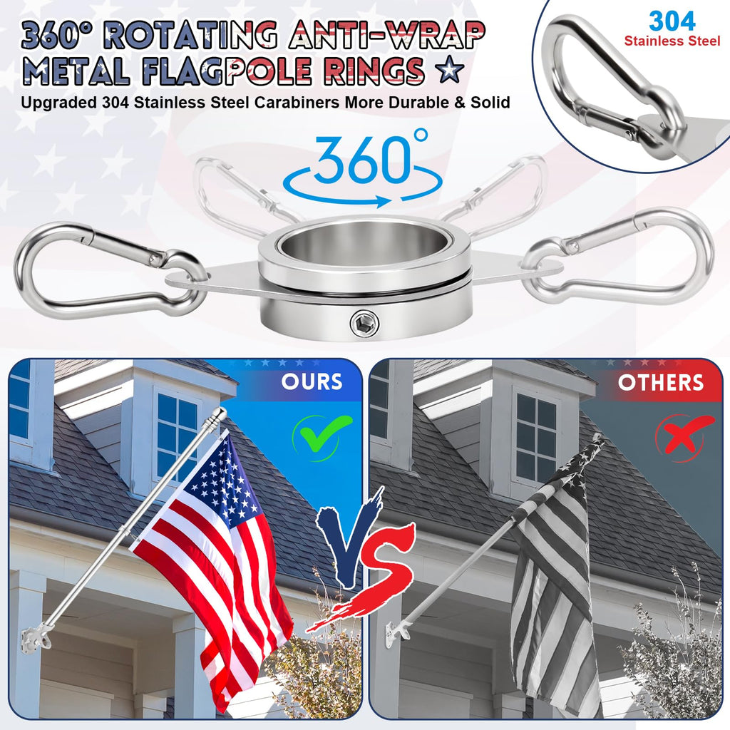 6 FT Stainless Steel Spinning Flag Pole S338071