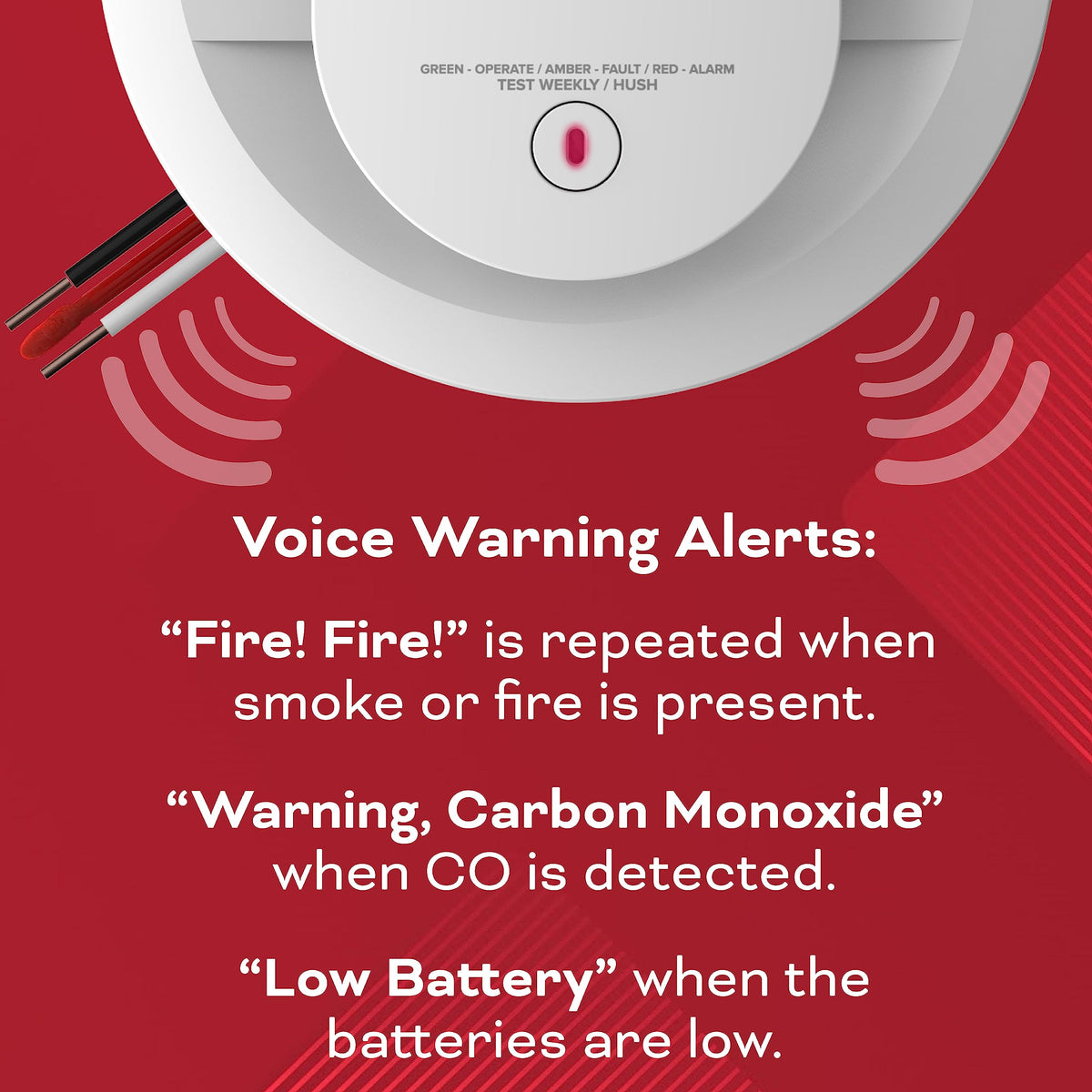 Hardwired Smoke & Carbon Monoxide Detector with Battery Backup, 2 Pack Y61731