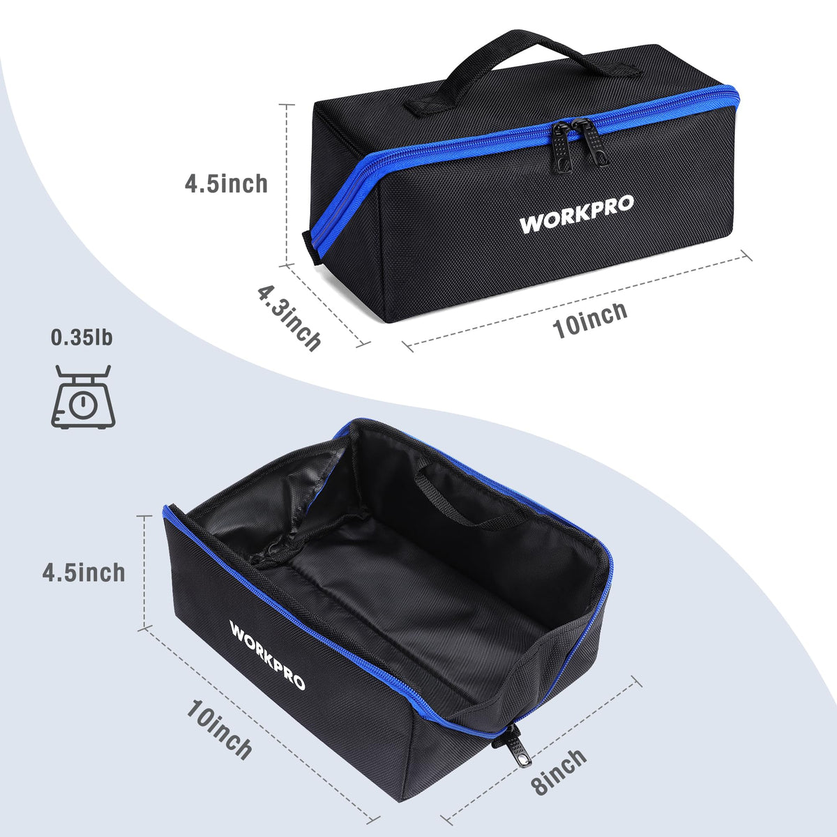 10" Wide Mouth Zipper Utility Tool Bag T40145
