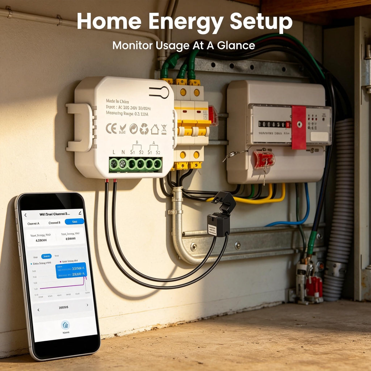 Smart Home Energy Monitor 2x120A Dual Channel N671