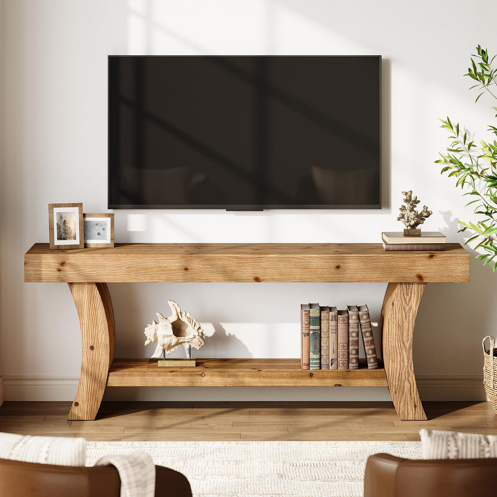 63" Solid Wood TV Stand with Storage Q30515