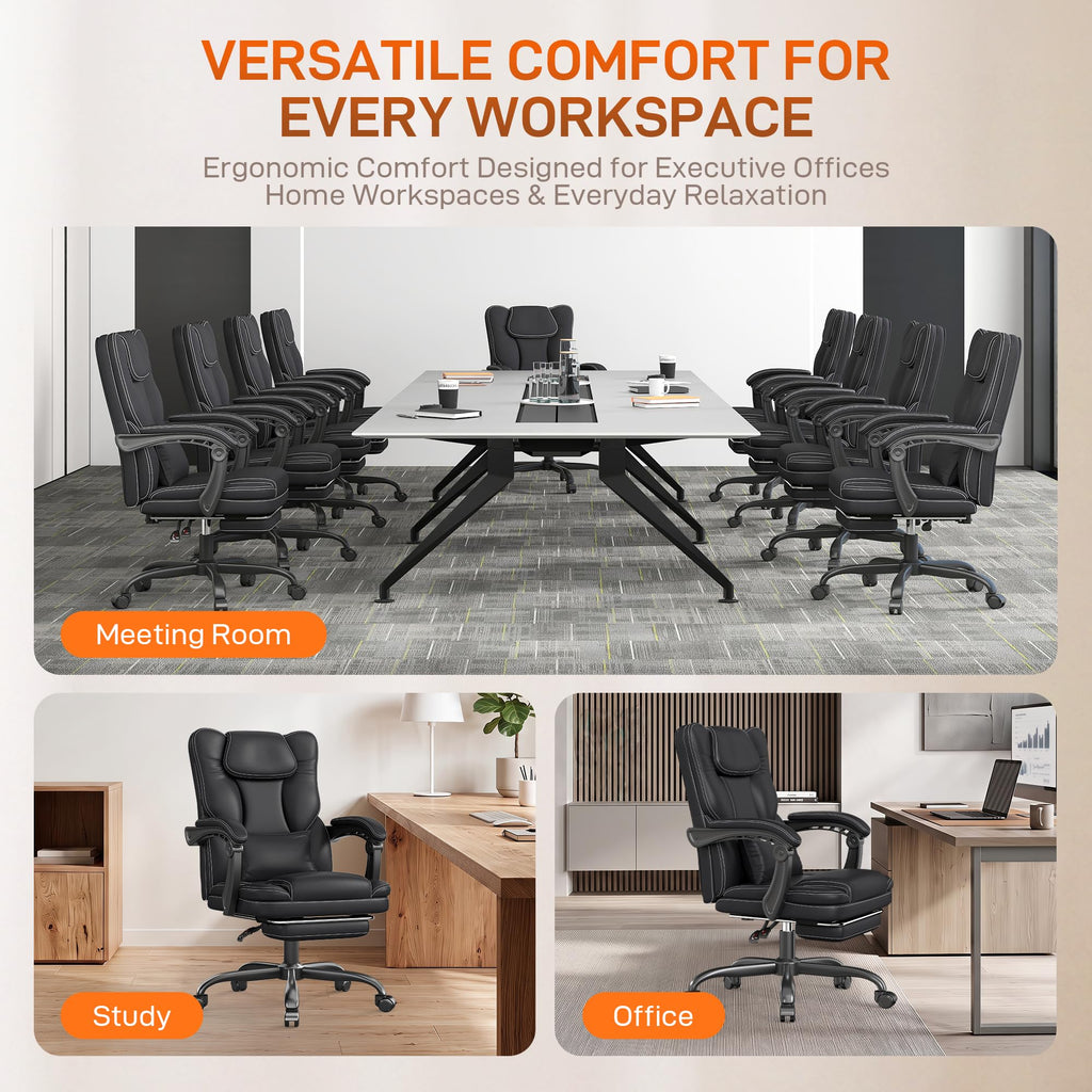 Black Ergonomic Office Chair with Foot Rest Z570