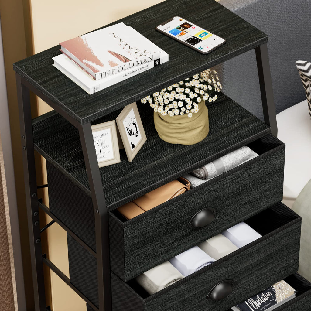 Tall Nightstand with Fabric Drawer B625157