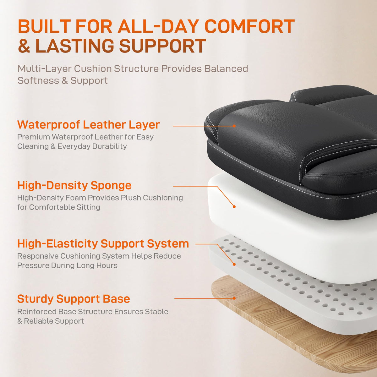 Black Ergonomic Office Chair with Foot Rest Z570