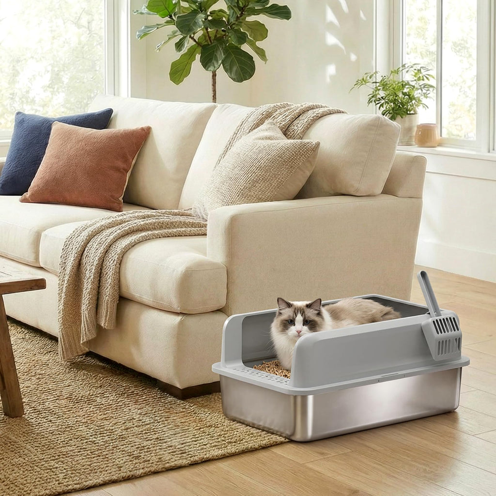 XL Stainless Steel Cat Litter Box O89879