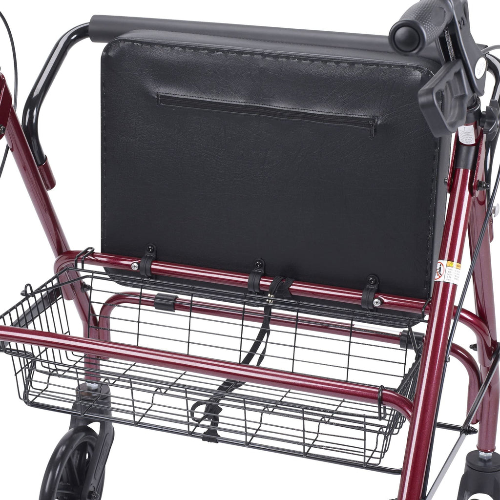 Foldable Bariatric Rollator Walker with Seat, Red O132