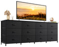 Black 12 Drawer Dresser TV Stand W592