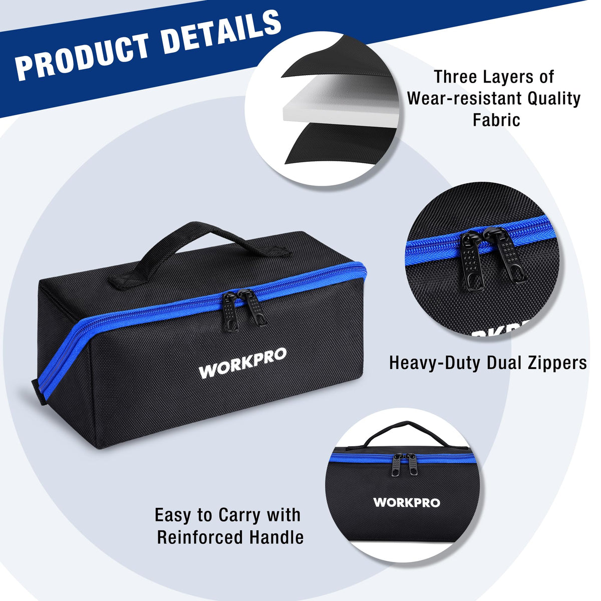 10" Wide Mouth Zipper Utility Tool Bag T40145
