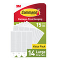 15 lb Large Picture Hanging Strips 14 Pairs White Adhesive Y892