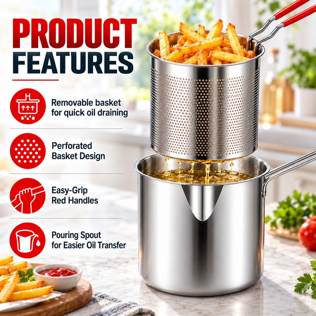 Stainless Steel Pot with Draining Basket, Five Piece Set F143410