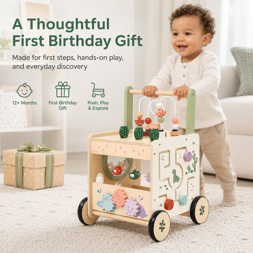 Wooden Baby Walker with Activity Center H50347