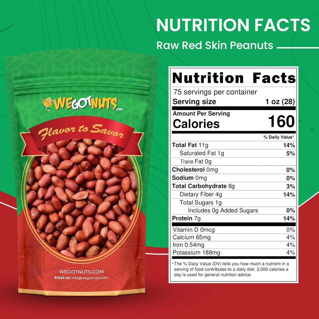 Red Skin Peanuts Unsalted 5LB Bag N56967