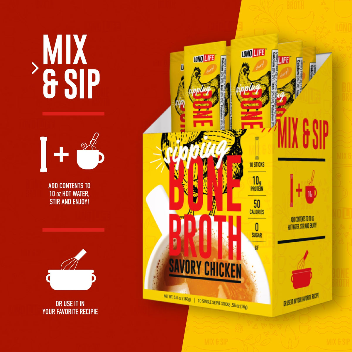 Chicken Bone Broth Powder Mix 8oz V44441