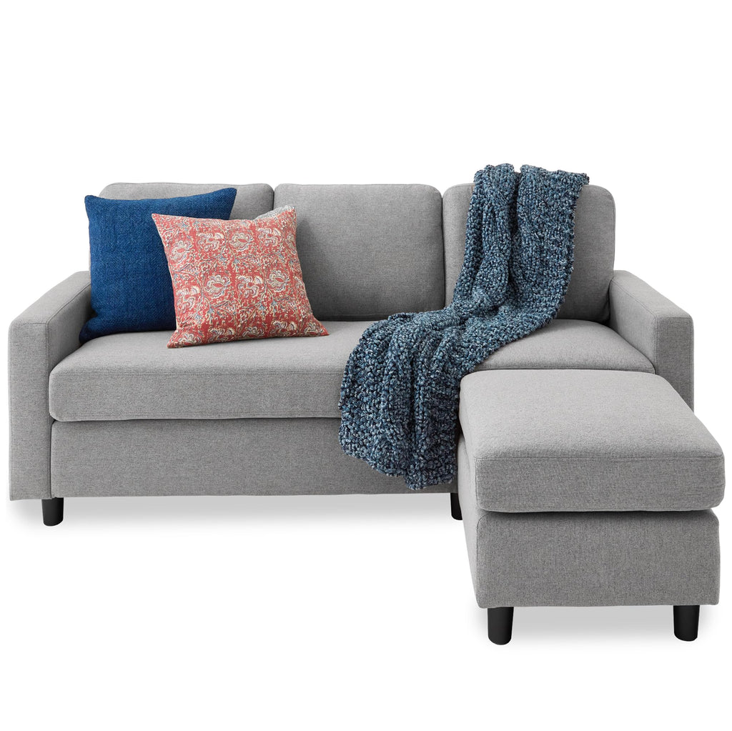 Light Gray Upholstered Sectional Sofa with Chaise R391