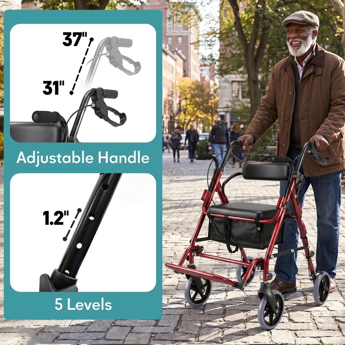 2-in-1 Rollator Walker with Seat F831540