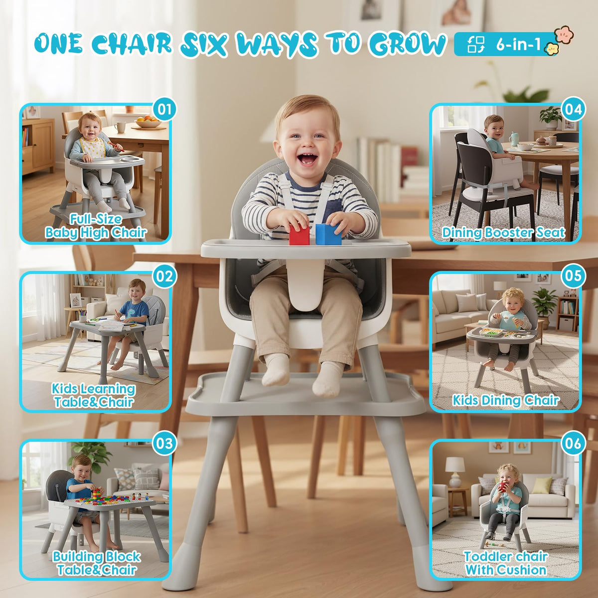 6 in 1 Baby High Chair A92693