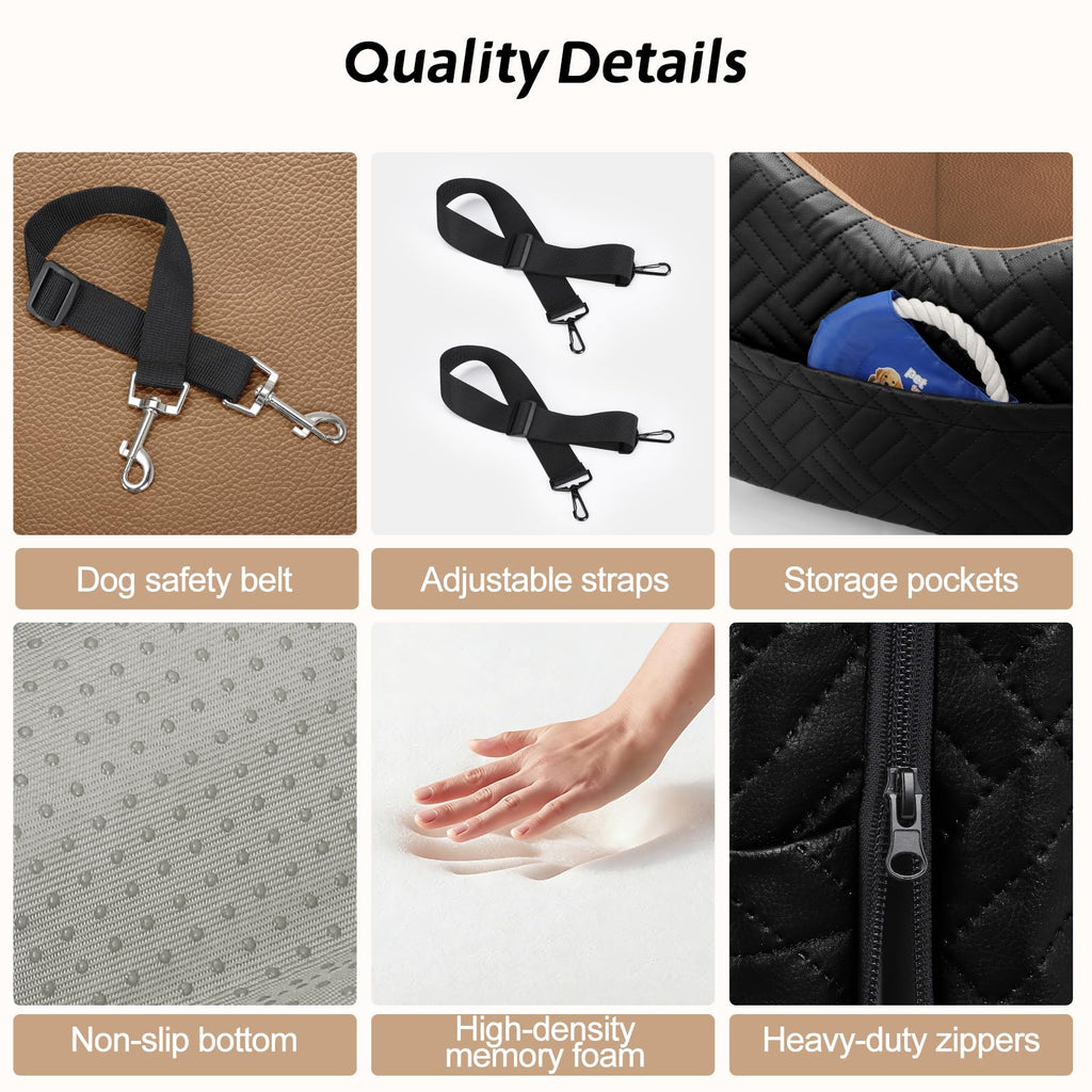 Waterproof PU Leather Dog Car Seat with Safety Belt A516