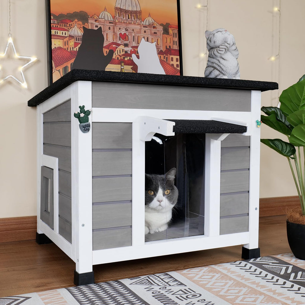 Grey Outdoor Insulated Cat House P30681