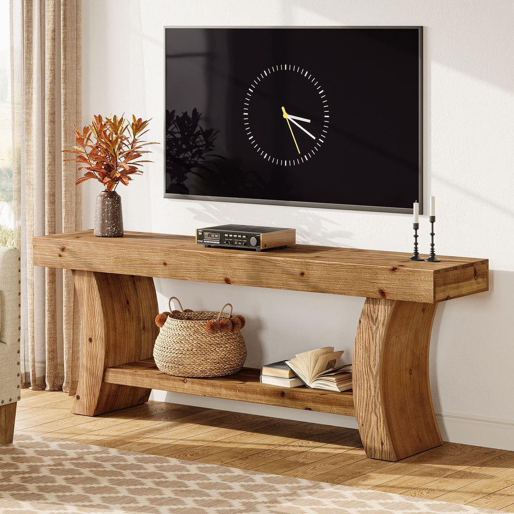 63" Solid Wood TV Stand with Storage Q30515