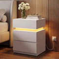 LED Nightstand with Charging Station, 3 Drawers E474508