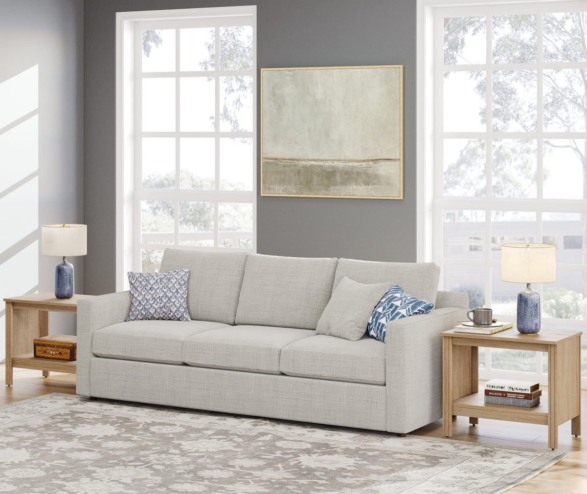 Set of 2 Square 2-Tier Nightstand with Storage B906