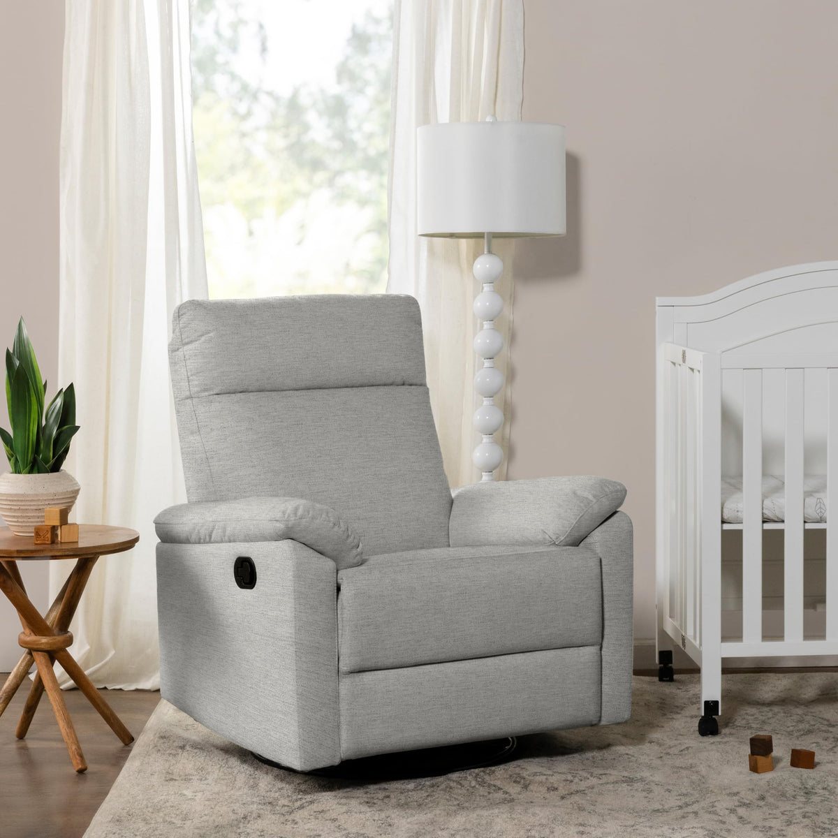 Frost Grey Recliner Glider with 360 Swivel V303