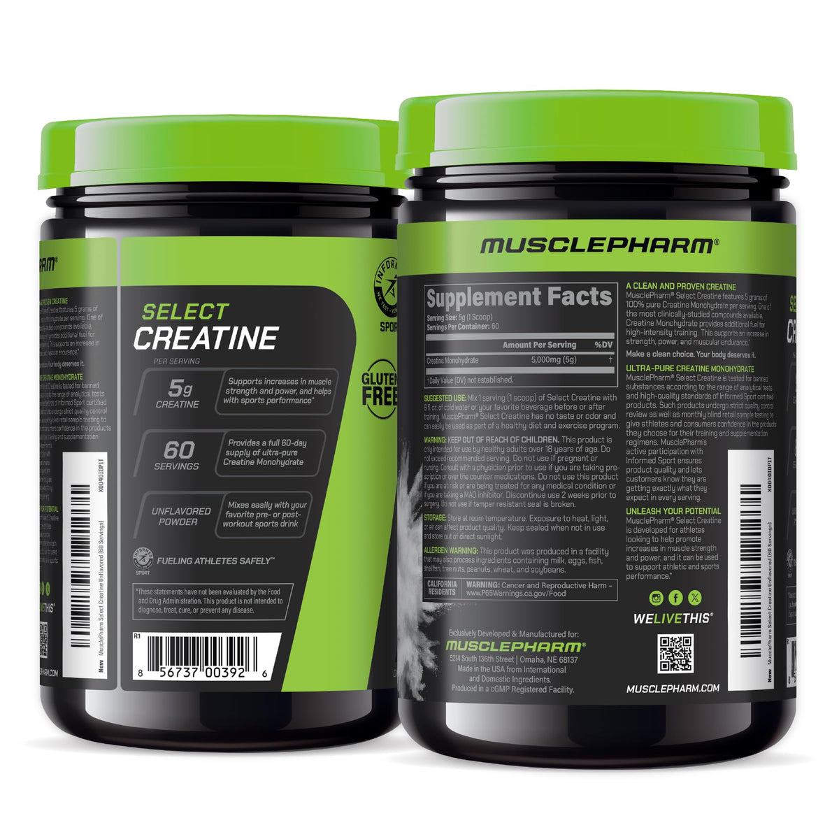 Creatine Monohydrate Powder 60 Servings I7623