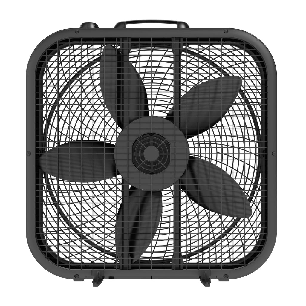 Black 20-inch 3-Speed Box Fan with Handle J76434