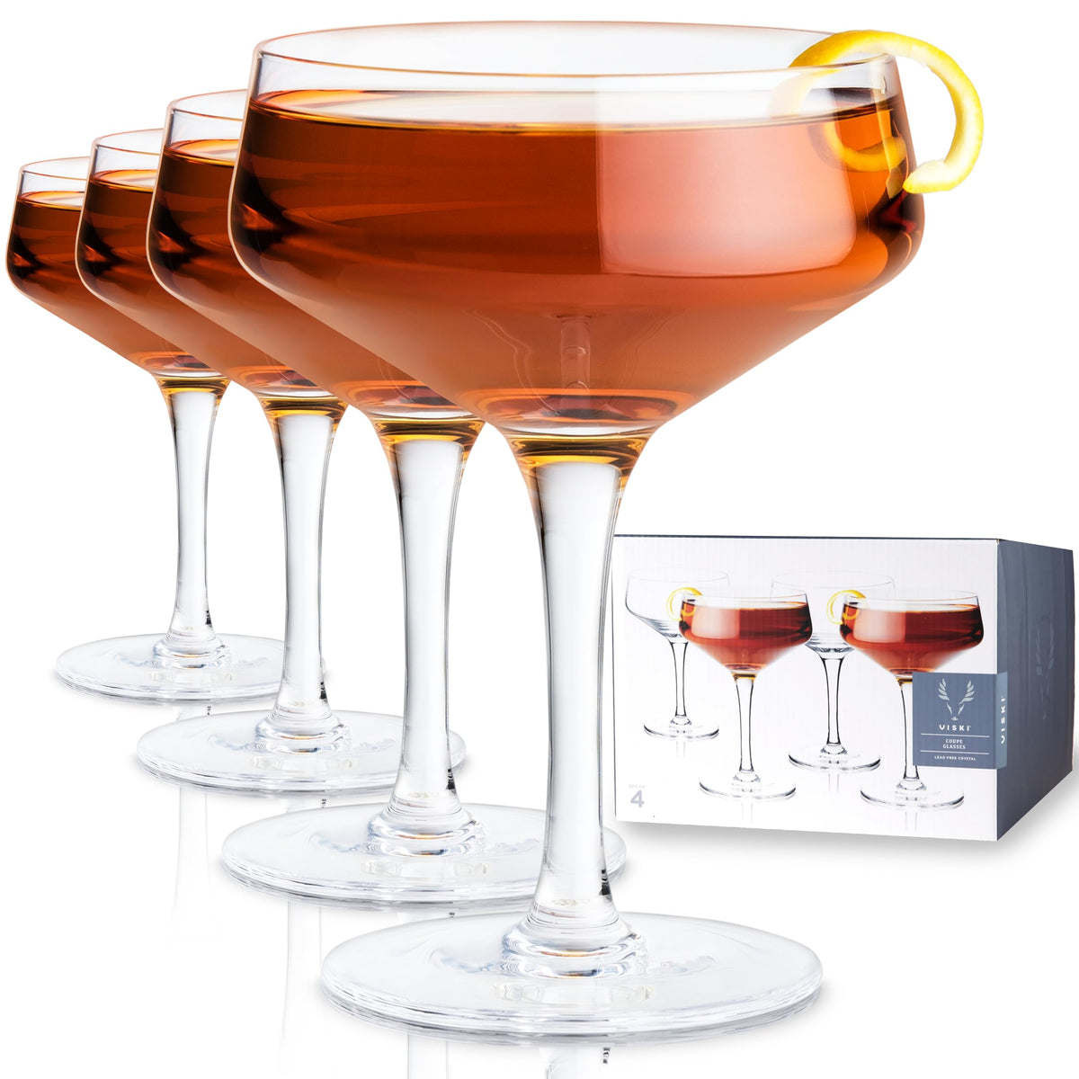 Crystal Coupe Cocktail Glasses Set of 4 G53051