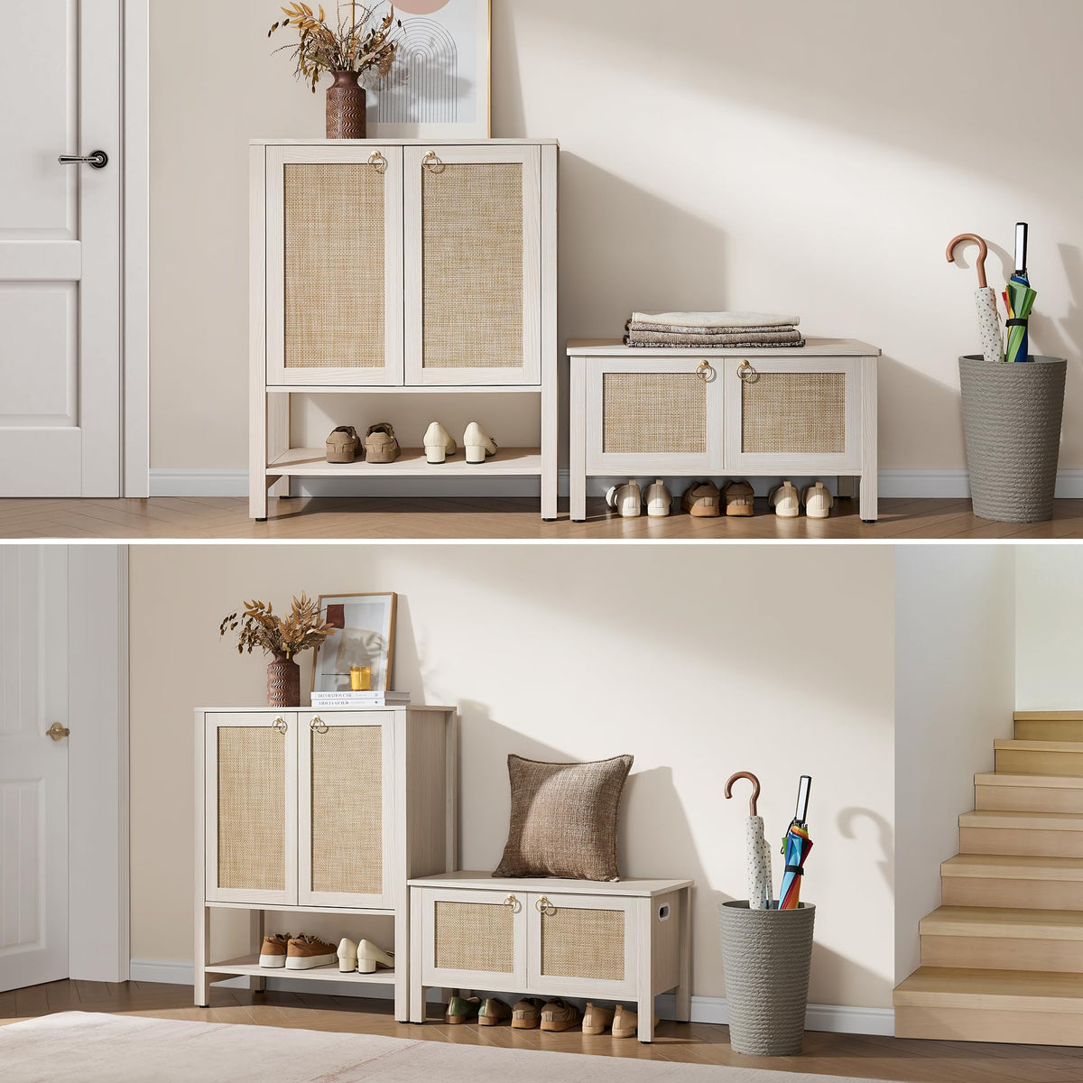 Rattan Storage Bench with 2 Safety Hinges N971428