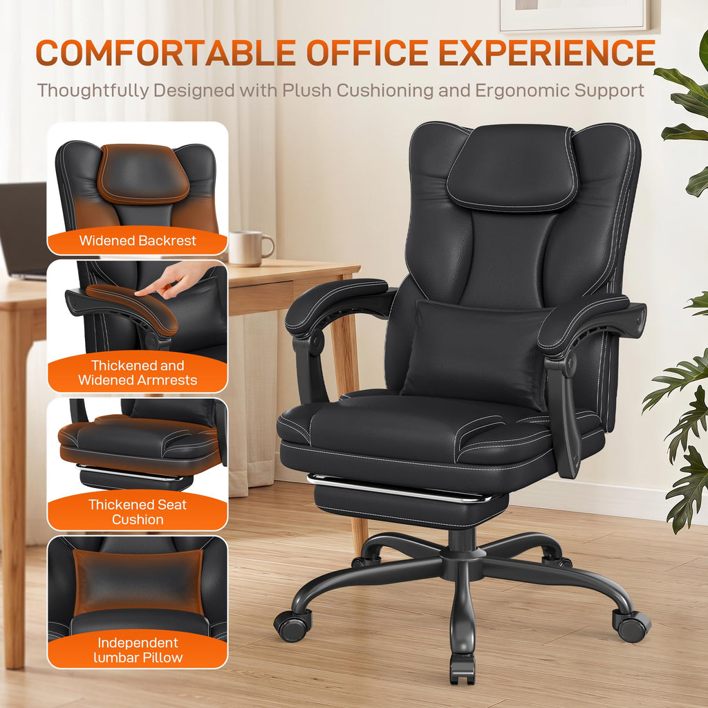 Black Ergonomic Office Chair with Foot Rest Z570