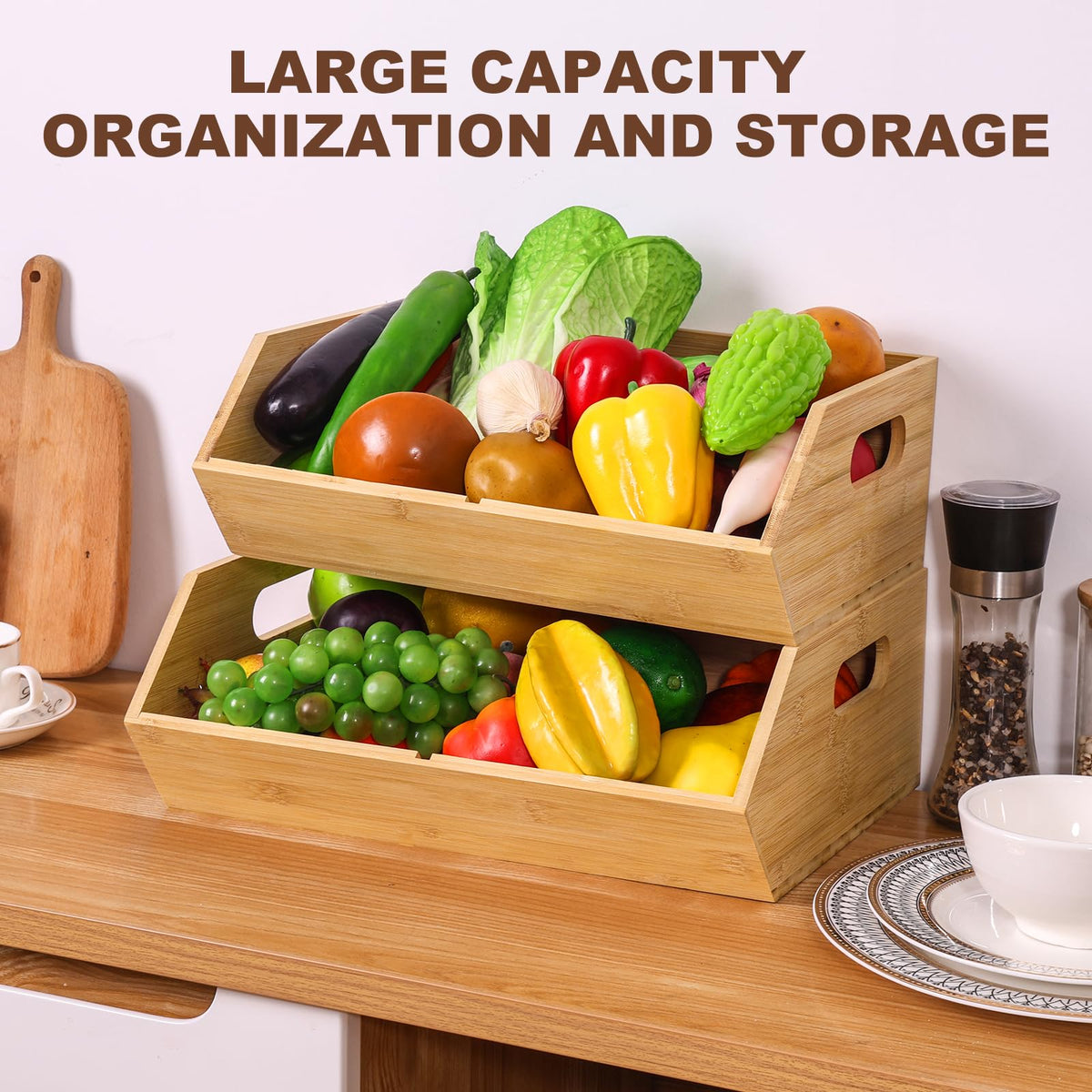 2 Set Bamboo Storage Bins W553