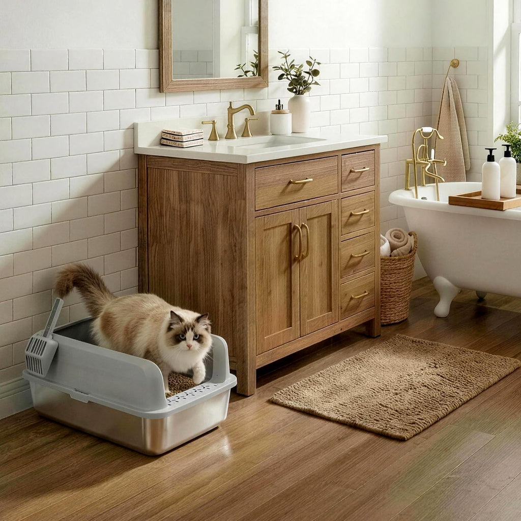 XL Stainless Steel Cat Litter Box O89879