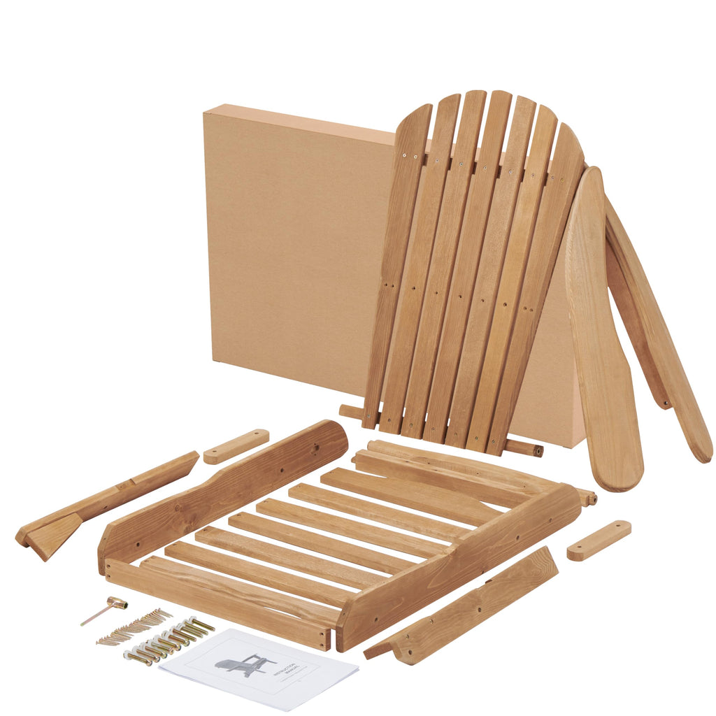 Adirondack Chair Set of 2 Wooden Folding Outdoor Chair O25754