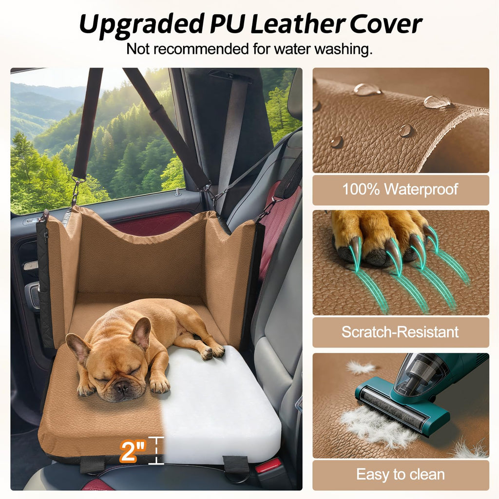 Waterproof PU Leather Dog Car Seat with Safety Belt A516