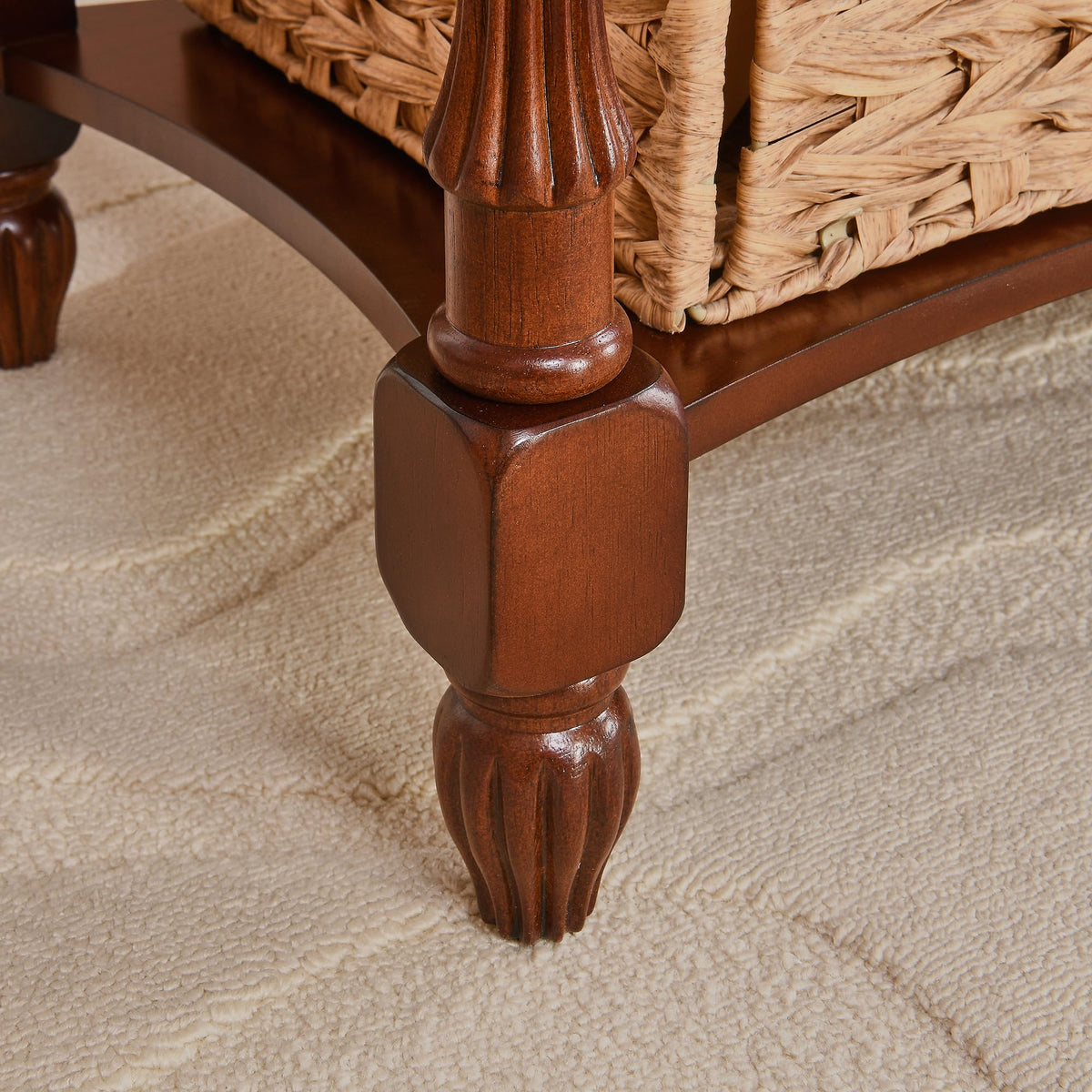 Solid Wood Side Table with Drawer, Cherry Walnut C4750