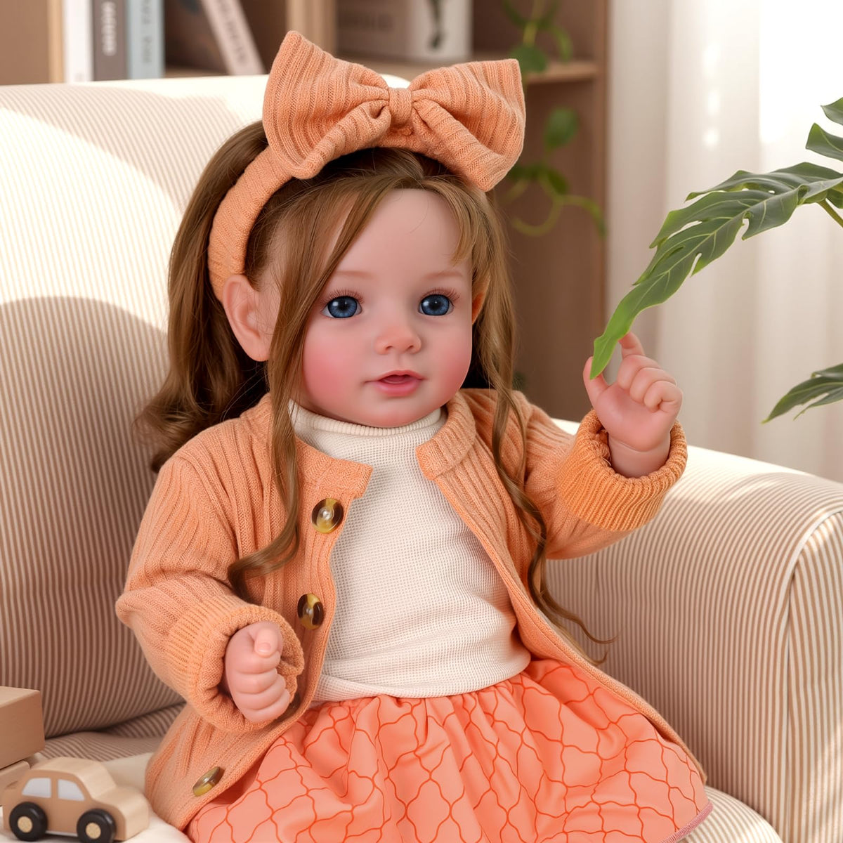 20 Inch Reborn Baby Dolls with Brown Hair W704893