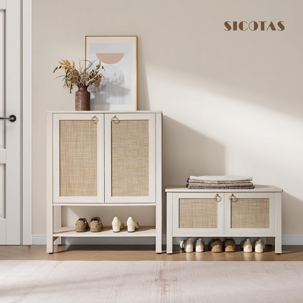 Rattan Storage Bench with 2 Safety Hinges N971428