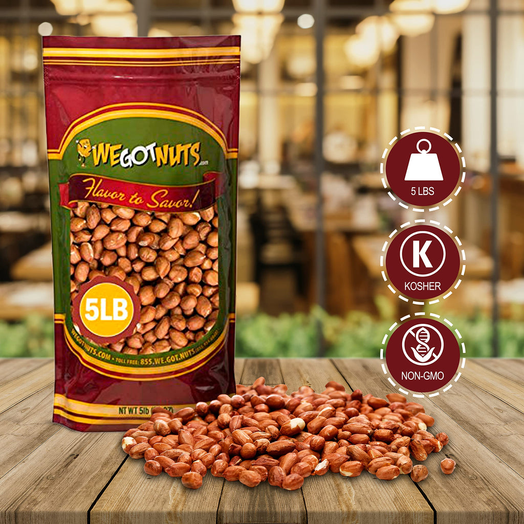 Red Skin Peanuts Unsalted 5LB Bag N56967
