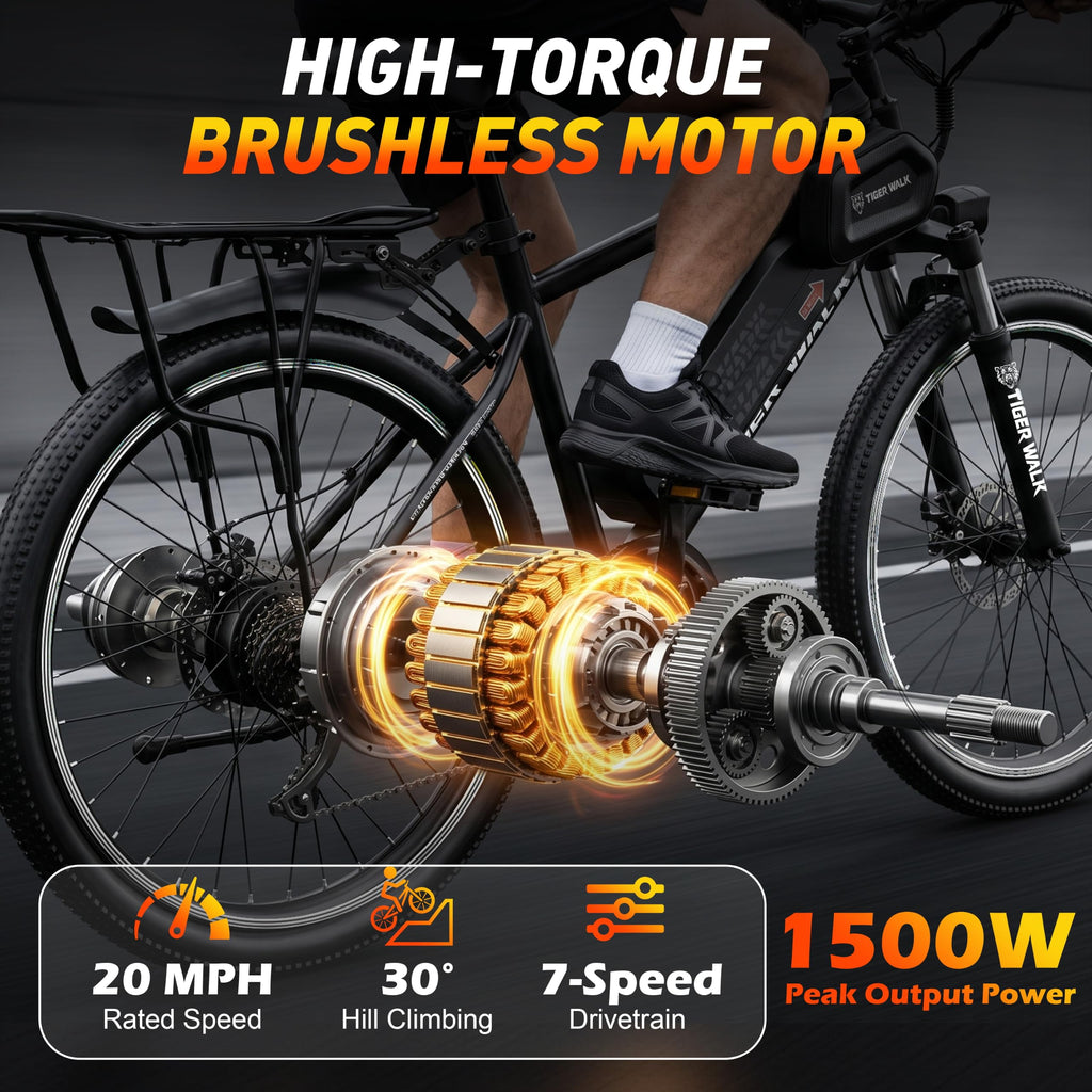 26" Electric Mountain Bike 48V 10Ah 7-Speed Q8532