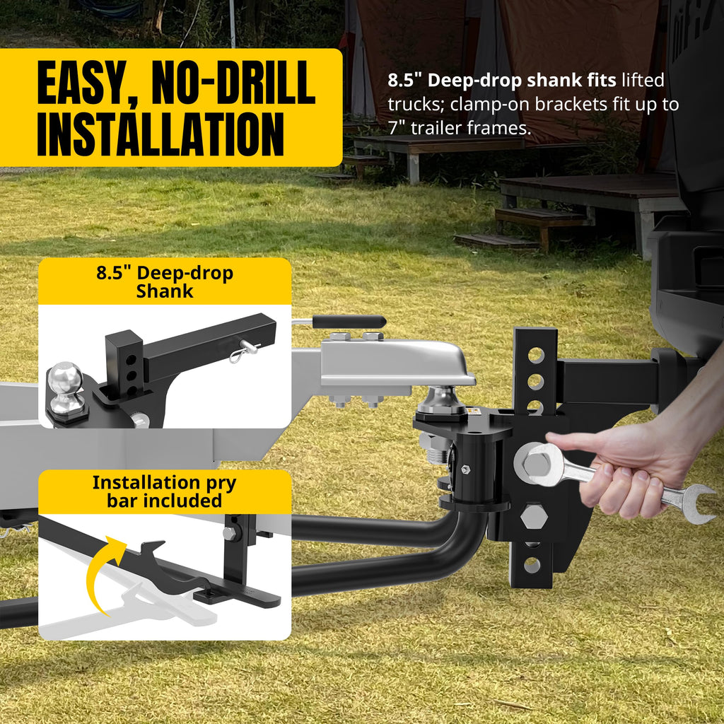 Weight Distribution Hitch with Sway Control Kit, 11,500 lb Capacity, Black Z53613